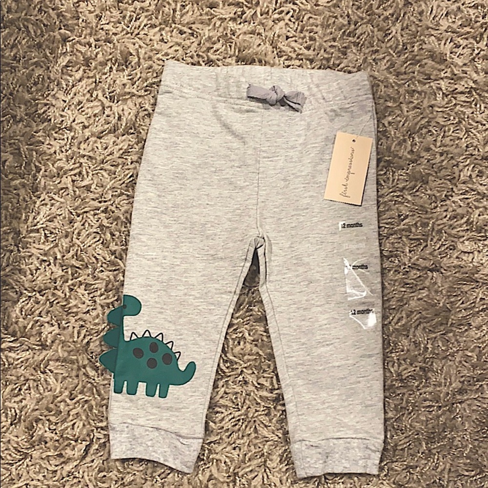 Gray joggers with green dino. New with tags!